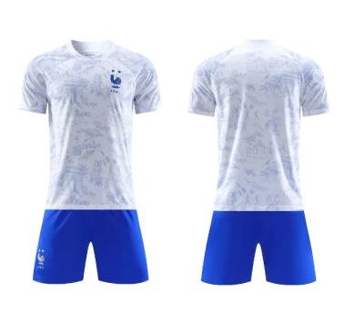 China Sets Wholesale 2022 WORLDCup Nation Team Football Jersey Uniform 100%Polyester FRANCE Quick Dry Breathable Soccer Singlet Set PARTY for sale