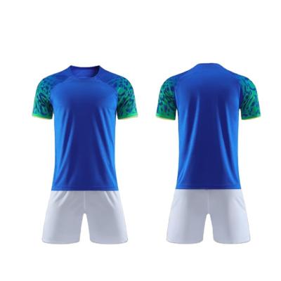 China 2022 WorldCup Nation Team Soccer Jersey Sets Sale BRAZIL 100%Polyester HOME AND AWAY Soccer Jersey Warm Quick Dry Breathable Set for sale