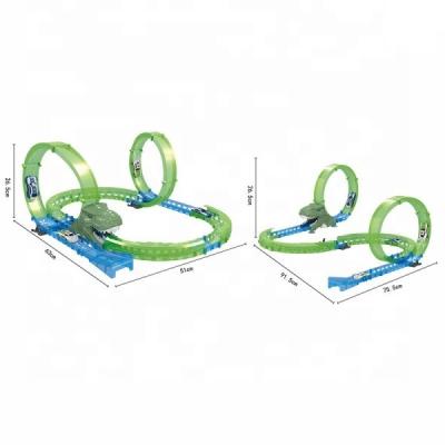 China Educational Plastic Slot Toy Luminous Track Game Remote Control Racing Car Dinosaur Track Toy for sale