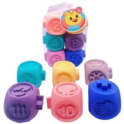 China Plastic Silicone Rubber Kids Mini Building Blocks Sensory Games Soft Educational Toy for sale