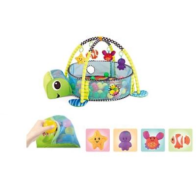 China Musical Toy 75*75*50 cm 3 IN 1 Baby Play Mat Turtle Toy Soft Foldable Toys Mini Tent Baby Gym With 30pcs Balls for sale