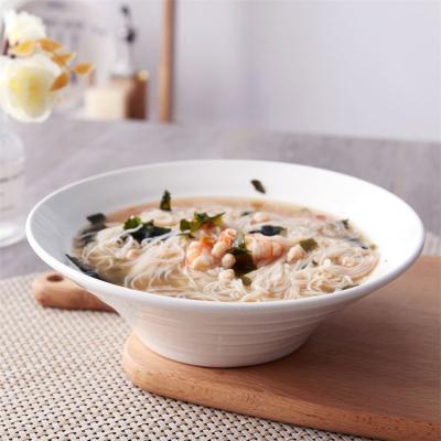 China New Transitional Style Customized LOGO Simple Bowl Hotel Ceramic Bowl Soup Noodle Bowl White for sale