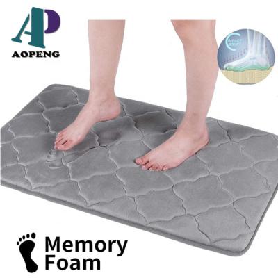 China Modern Non-slip Soft Microfiber Toilet Bath Blanket With Non-slip Bottom Bathroom Mat Memory Foam Washable Drying Bath Mat Quickly for sale