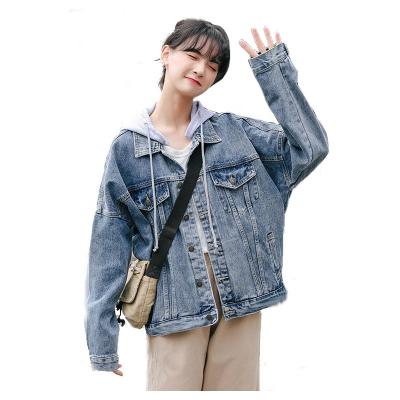 China New Arrivel Summer QUICK DRY Spring Fashion Hoodies Custom Denim Jacket Jeans Coat Long Sleeve Women Jeans Jacket With Hat for sale