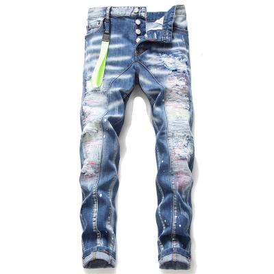 China New Viable Fashion Design Solid Color Men Stretch Straight Popular Jeans Denim Pants Custom Cargo Denim Pants Slim Men for sale