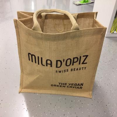 China Reusable Wholesaler OEM Juta Jute Tote Bag Custom Promotional Printed Jute Shopping Bags for sale