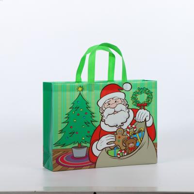 China Reusable Christmas Gift Bag Self Seal Non Woven Lamination PP Kids Shopping Bags Eco-Friendly for sale