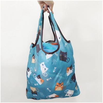 China Highly used handled reusable woven febric recycled tote bag top quality polyester drawstring shopping bag for sale