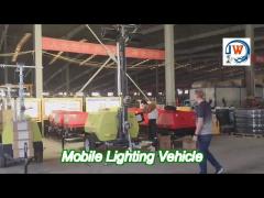 plastic 9m trailer mobile lighting vehicle 6kw diesel generator with 400w*4led lights