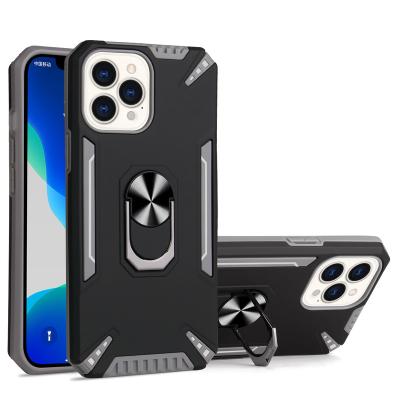 China Shockproof Double Built Case Funda Protectora Para Movil 360* TPU+PC Ring Holder with Kickstand and Car Mount for iPhone for Samsung for Moto for sale