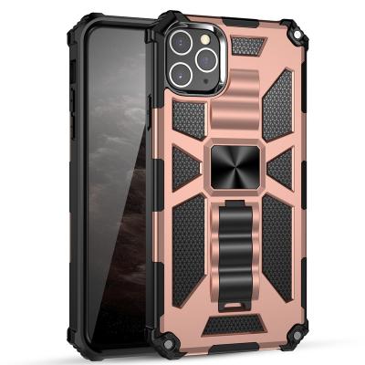 China Super Durable Shockproof Magnetic Hybrid Armor Back Cover Carcasas Para Movil + Kickstand Bracket Phone Case For iPhone For Samsung for sale