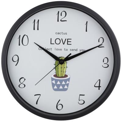 China Classic 30cm minimalist decorative flat wall clock with plants and animals make up for sale