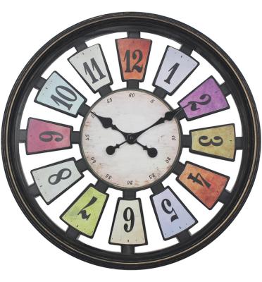 China Minimalist professional manufacturing map special colorful dial 20 inch wall clock for home decoration for sale