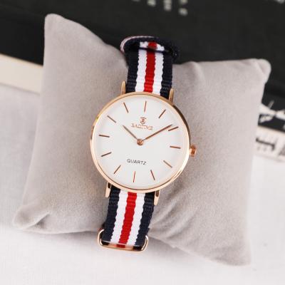 China Small Luxury Classic Nylon Three Needle Strap Wrist Watch Men Women Watches For Male And Female Femal Ladies Office Workers Student for sale