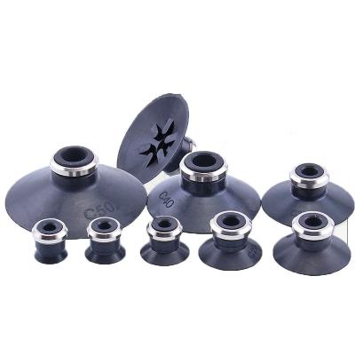 China Industrial Flat Vacuum Suction Cup ZP-10/13/16/20/25/32/40/50CN/S Ribbed Silicone Rubber Industrial Pneumatic Sucker Accessories for sale