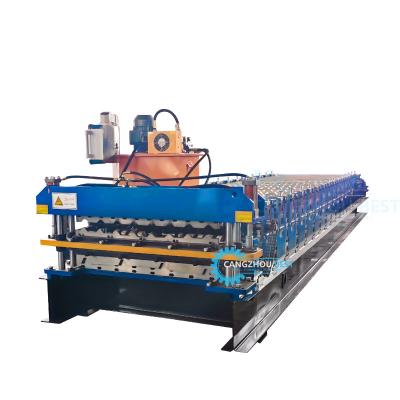 China Hydraulic Automatic Cut-Off Roofing Sheet Roll Forming Machine for sale