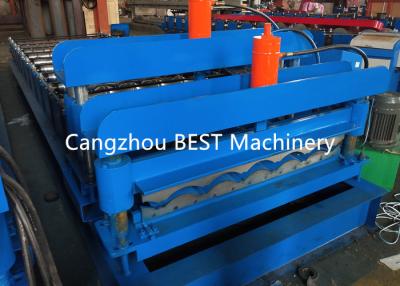 China Galvanized Glaze Steel Roof Tile Roll Forming Machine , Roofing Sheet Machine for sale