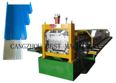 China Portable Metal Roofing Sheet Roll Forming Machine , Standing Seam Roof Panel Machine for sale