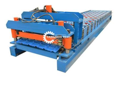 China Q Type Roof Tile Roll Forming Machine Galvanized Steel PPGI Coil Oriental Afica Design for sale