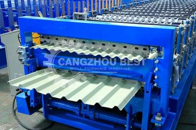 China High Speed Galvanised Roofing Sheet Roll Forming Machine With Hydraulic Cutting for sale