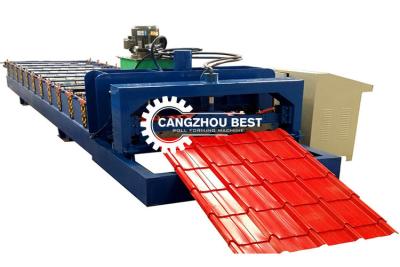 China Hydraulic Power 5.5kw PLC Control Box Step Roof Tile&Glazed Tile Forming Machine for sale