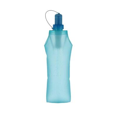 China Lightweight Camping Equipment 500ml Portable Water Sport Bottle Folding Sports Water Flask Soft Collapsible Bottle With Water Purification Function for sale