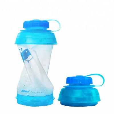 China Foldable& lightweight& soft water drinking bottle 750ml collapsible silicone water bottle soft water flask for increasing running camping outdoor activities for sale