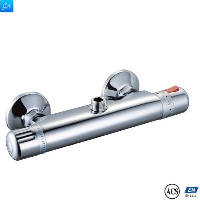 China Thermostatic Faucets OEM Factory 1out Left Exposed Wall Mounted Sanitary Ware Shower Water Facuet Thermostatic Faucet for sale