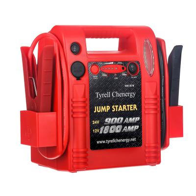 China Hot Selling 24v Peak Portable Passenger Car Emergency Kit Lead Acid Battery Holder Truck Jump Starter 18ah 1700 Amp For Gas And Diesel for sale