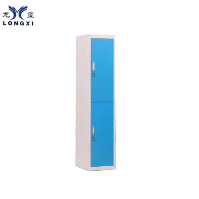 China Steel Plate Office Furniture 2 Door Locker / 2 Tiers Cold Rolled Steel Locker for sale