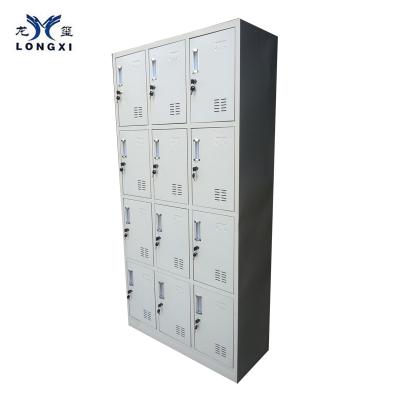 China Modern 12 Door Knock Down Steel Shoes Locker , Wall Unit Closet For School for sale