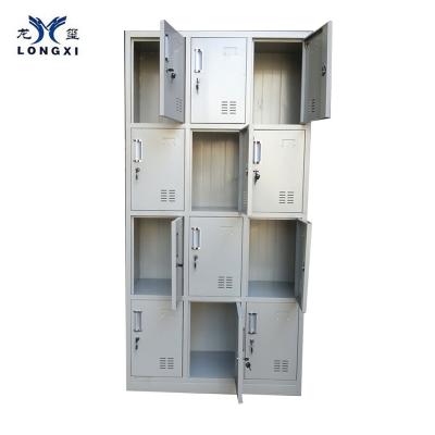 China Modern TWELVE Doors Knock Down Steel Shoes Locker, Shoe Display Cabinet, Coin Operated Locker for sale