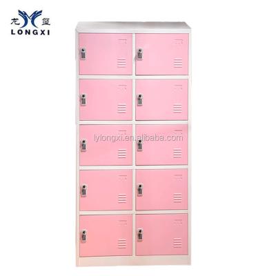 China Blue and pink color modern steel pentroof locker keypad wardrobe for sale