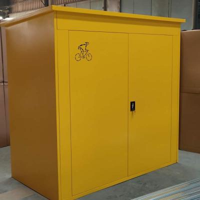 China Traditional Detachable Bike Storage Lockers , Customizable Outdoor Bicycle Cabinet for sale