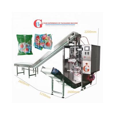 China PLC Control System + Chinese/English/Local Language Interface Customize Sugar Pieces Packaging Machine For Back Sealing Automatic Sachet Candy Lollipop Bag for sale