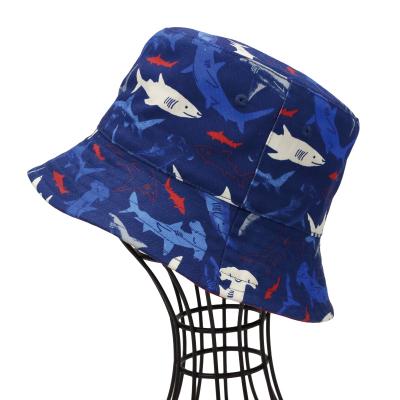 China Custom Logo Designed Printed Printed Reversible Image Bucket Hat Casual Child Sun Fishing Hat Caps Unisex for sale