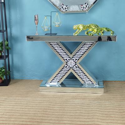 China 2022 Contemporary Stainless Steel Base Corridor Corner Console Table Living Room Luxury Decorative Console Table for sale