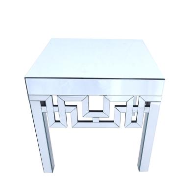 China Modern Modern Bedside Table New Design Mirrored Glass Design Customized End Table for sale