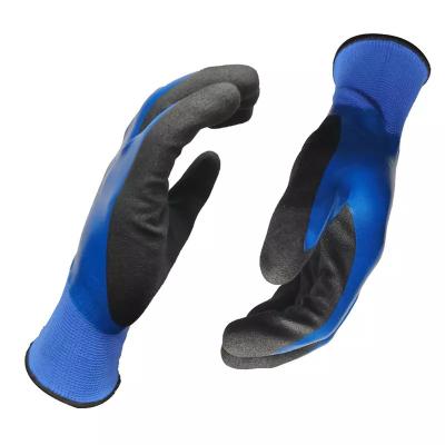 China Anti-slip Support Samples Light-Weight Polyester Excellent Grip Mechanical Nitrile Work Safety Working Glove for sale