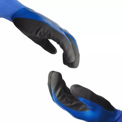 China Anti-slip Good Quality Cheap Price Oil Gas Field Good Fit Elastic Seamless Sandy Nitrile Working Wear Resistance Gloves for sale