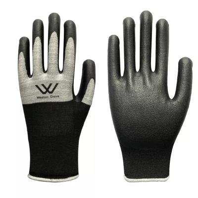 China Anti-slip Complete Specifications Anti-Slip Touch Screen Oil Resistant Black Breathable Winter Working Gloves For Men for sale