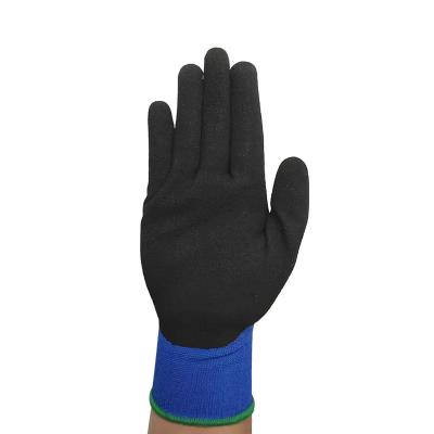 China Anti-slip Factory Outlet Stretch Fabric Cheap Sandy Nitrile Manufacturers High Sensitivity Safety Glove For Industrial for sale