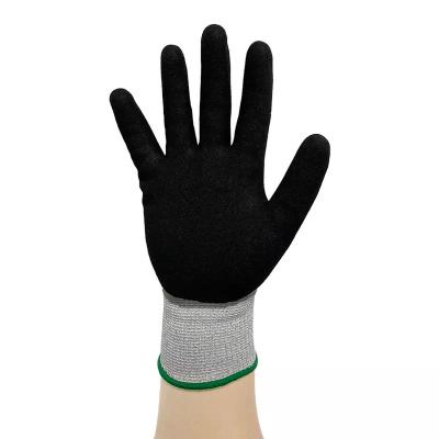 China Anti-slip Custom Good Quality Nylon Hppe Glassfiber Glove Hand Protection Industrial Cut-Resistant Gloves for sale