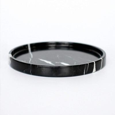 China Other Tray Factory Direct Sale Black Marble Serving Natural Marble Tray with Rim Decorative Trays for Home Decor - 20 for sale