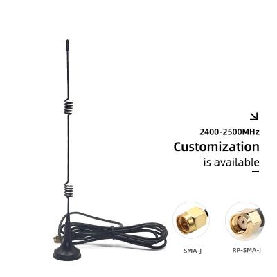 China Customizable 2.4G GSM 4G LTE Magnetic Low Mount Antenna With RG174 Cable SMA Connector BW2.4GXWX195-8Z for sale