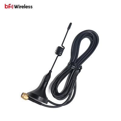 China 433Mhz Sucker Antenna Long Range Medium Height Helical Base Antenna Strong Magnetic Base Cable BW433XWX95-10Z for sale