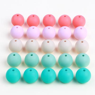 China Toy Wholesale Baby Silicone Teething soft bead Toy Food Grade Infant Pacifier silicone soft bead 15mm silicone beads for sale