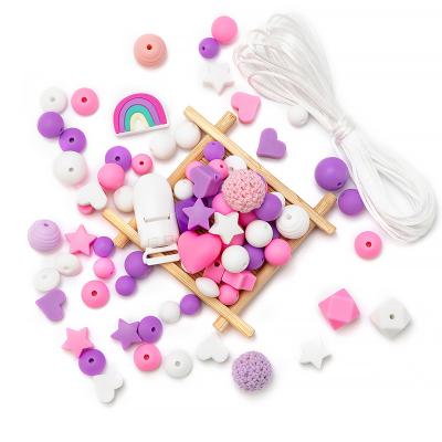 China Soft Toy Wholesale Mixed Food Grade Baby Teething Bpa Free Silicone Teether Beads Baby Silicone Chewable Beads for sale