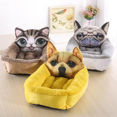 China 2022 Hot Selling Animal Travel Amazon Shape Cartoon Plush Pet Bed For Dog Cat for sale