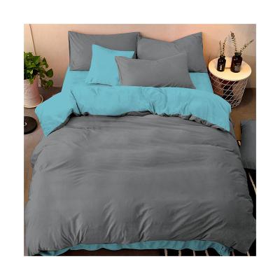 China Breathable Dark Blue Gray Dyed Polyester 100 Microfiber Bed Sheet Fabric for sale